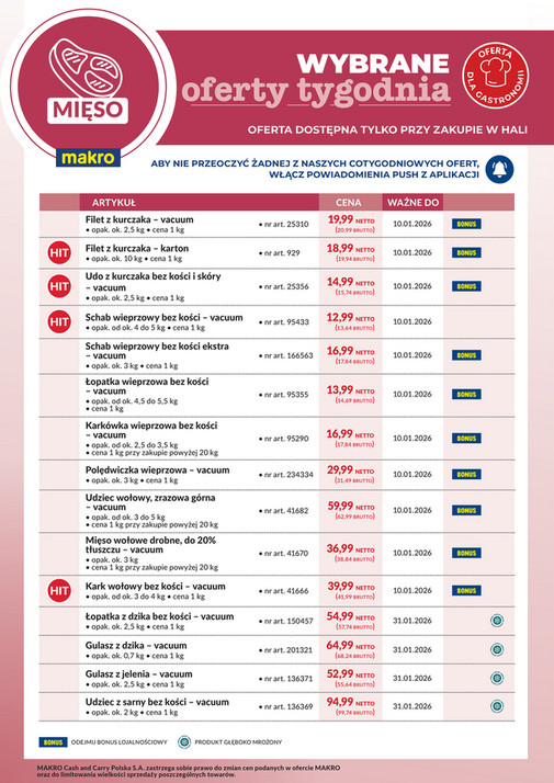 Ulotka mięso - wybrane oferty tygodnia