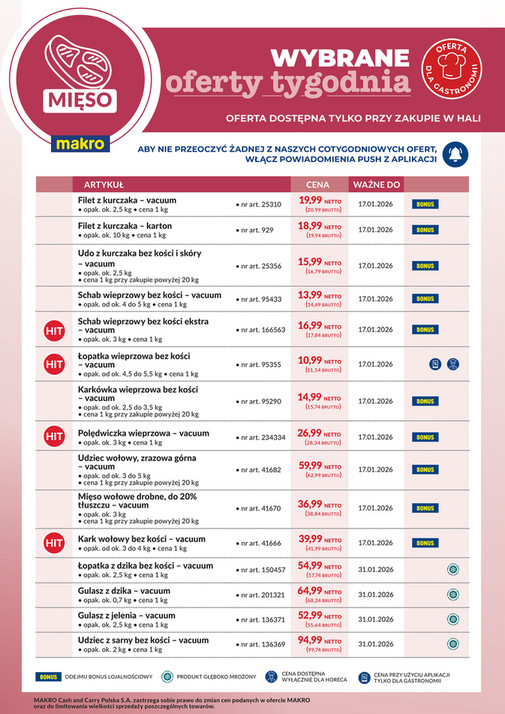 Ulotka mięso - wybrane oferty tygodnia