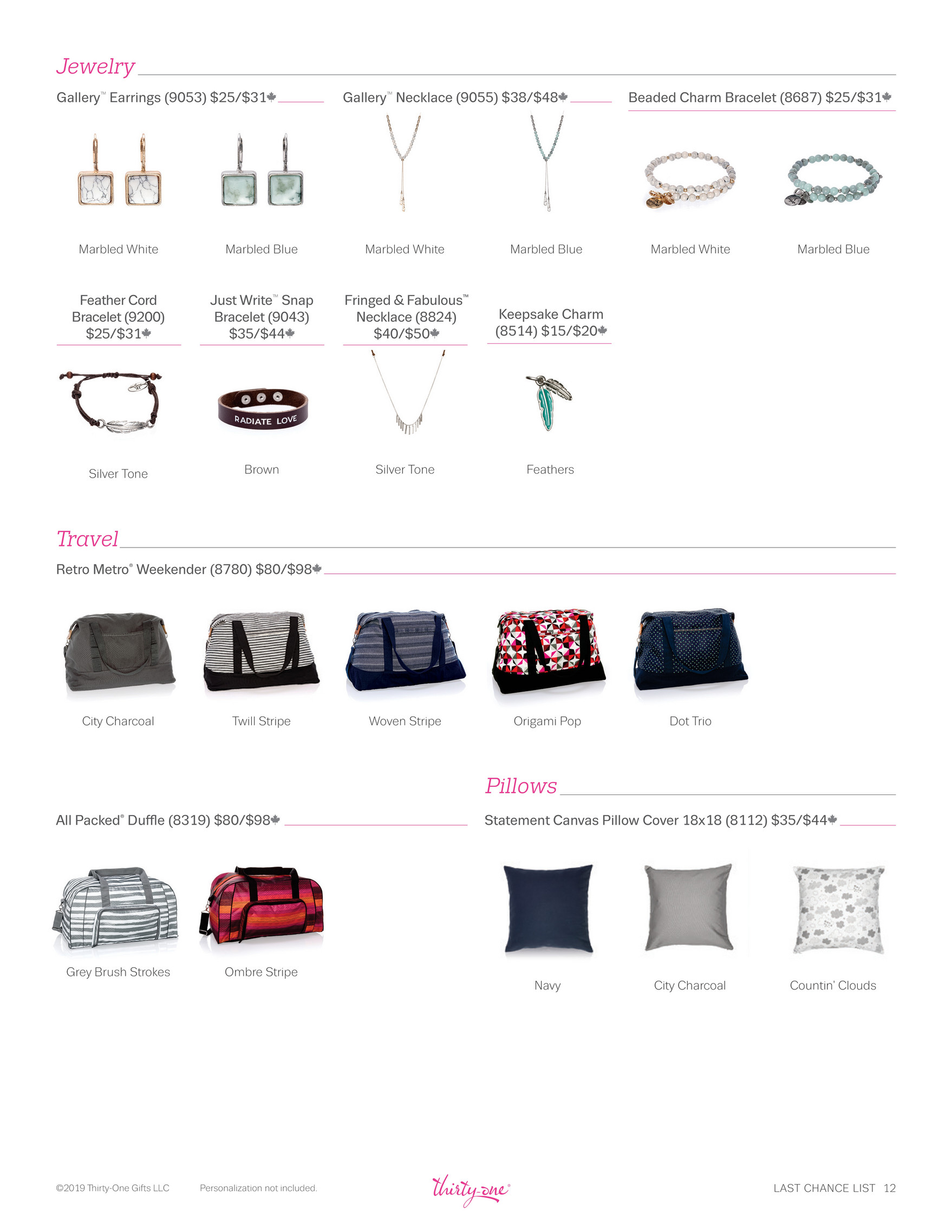 discontinued thirty one bags