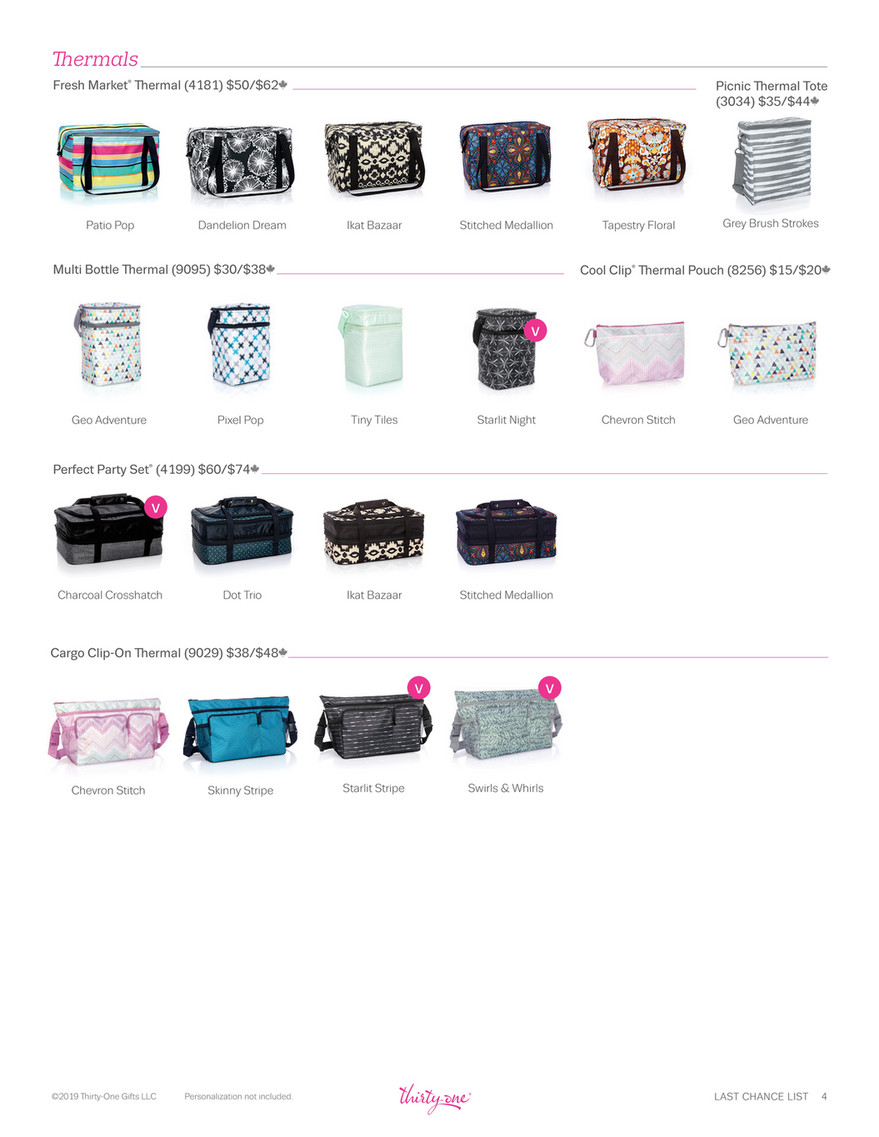 Thirty One Retirement List - Fall 2014 - A Little Bit of Everything