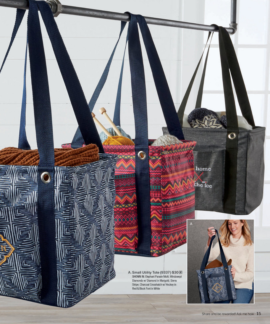 Thirty-one Small Utility Tote Windswept Diamonds Blue New in Package