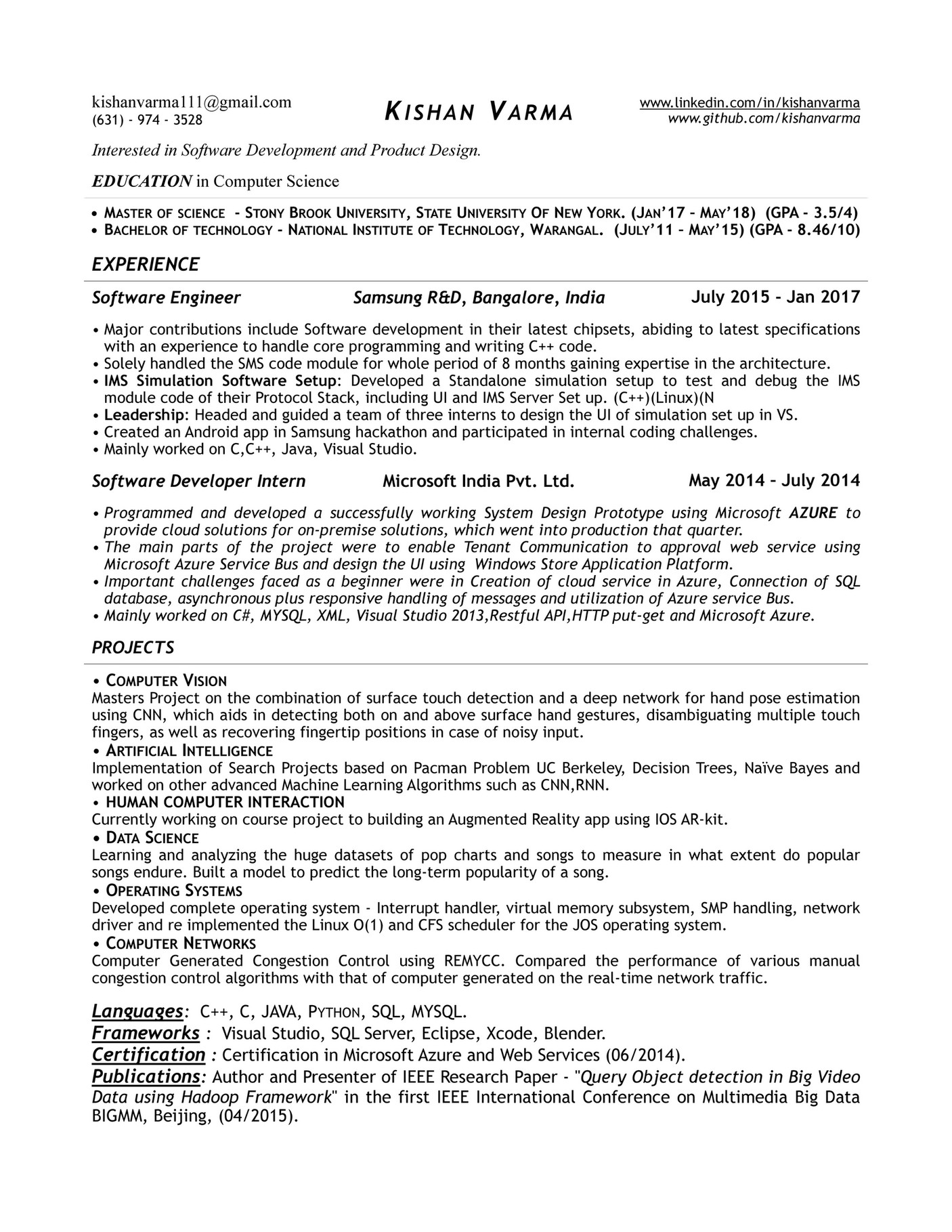 resume - Kishan Varma - Page 1 - Created with Publitas.com