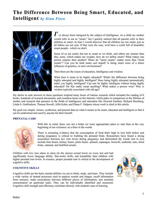 My Publications The Difference Between Being Smart Educated And Intelligent By Gian Fiero Page 8 9 Created With Publitas Com