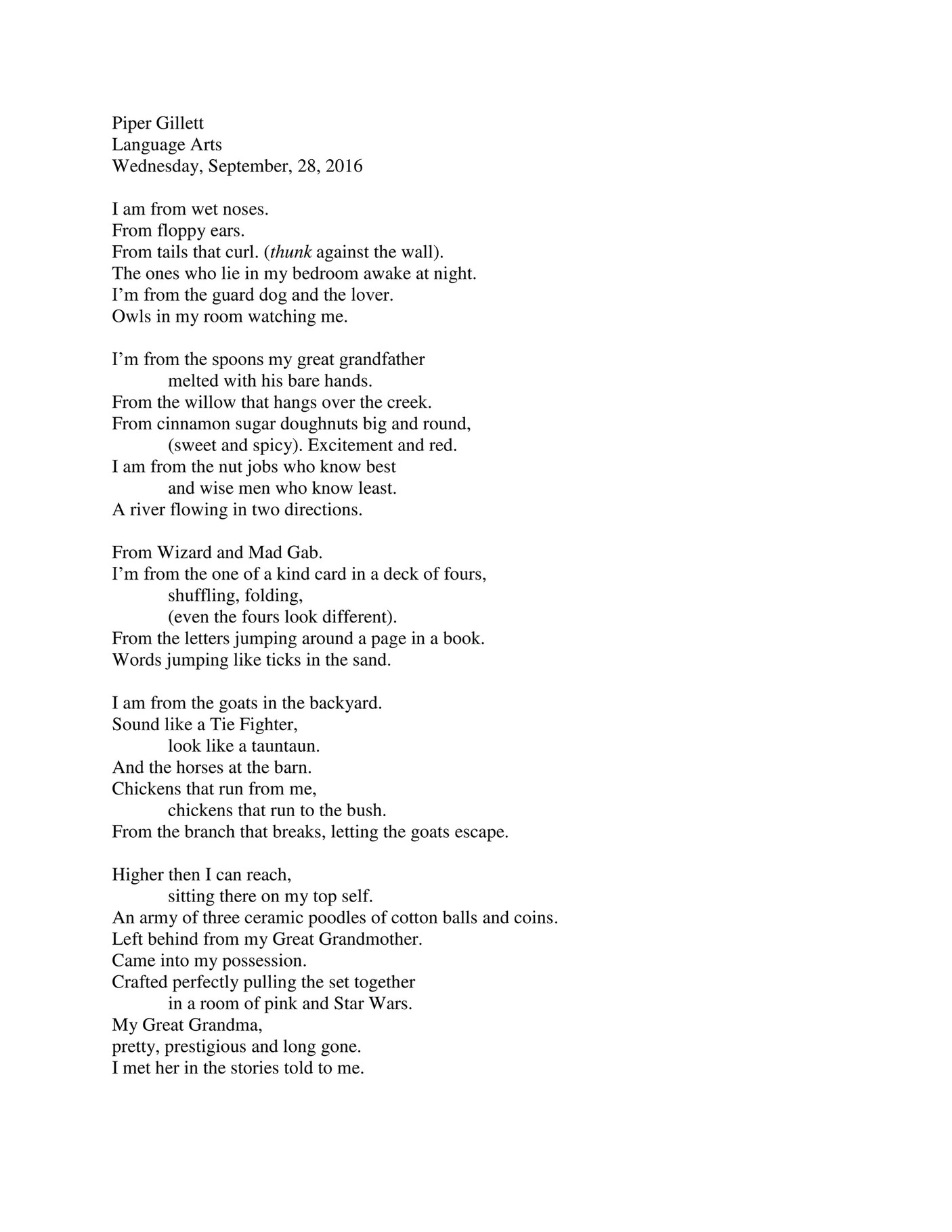 My publications - Gillett_Where I'm From Poem - Page 1 - Created with ...