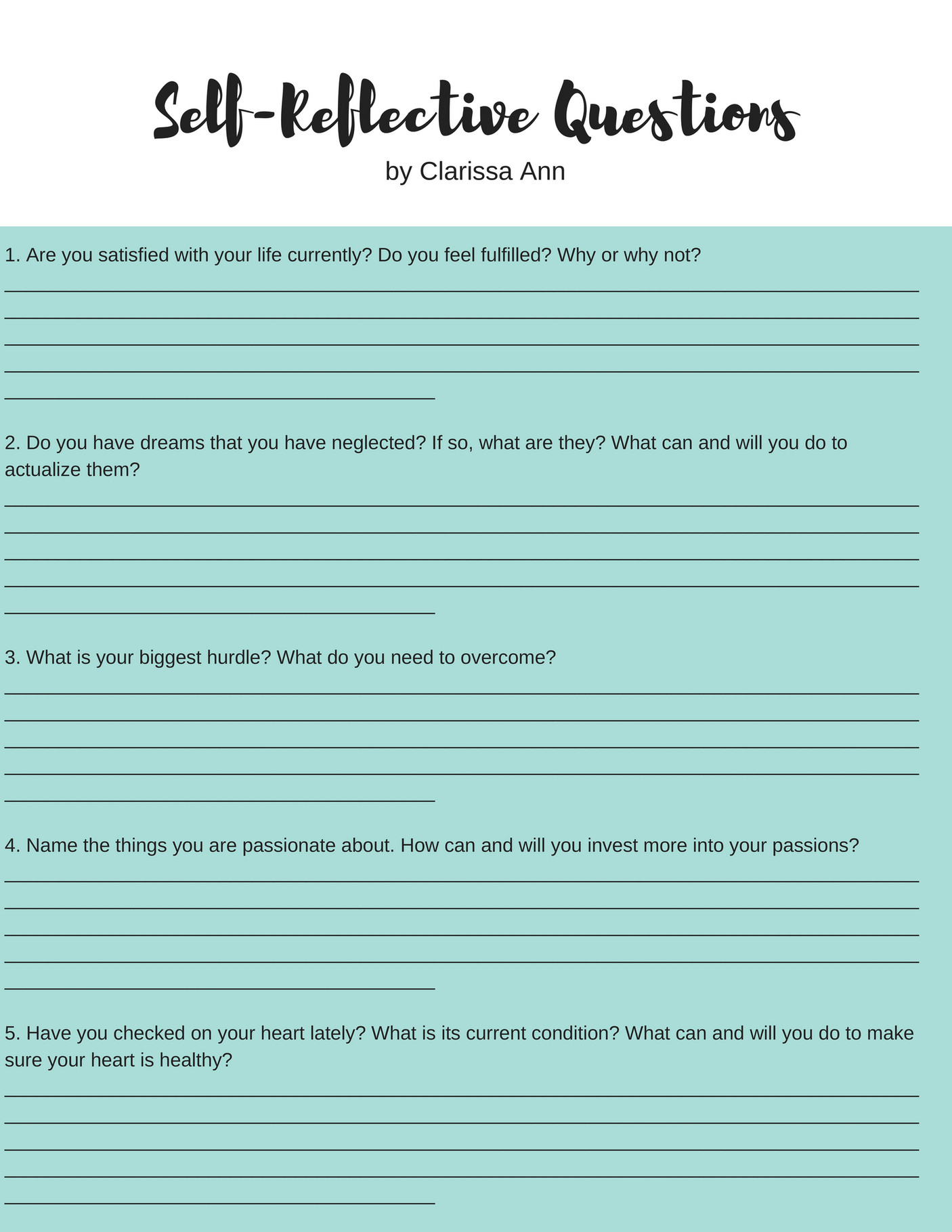 My publications - 10 Self-Reflective Questions - Page 1 - Created with ...