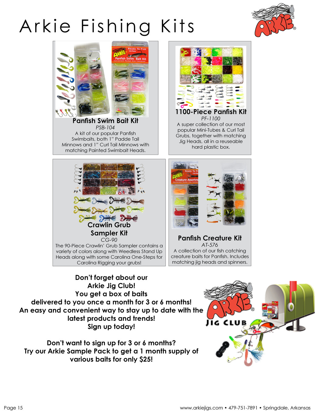 Arkie Lures Inc. - 2015 Arkie Catalog - Page 8-9 - Created with