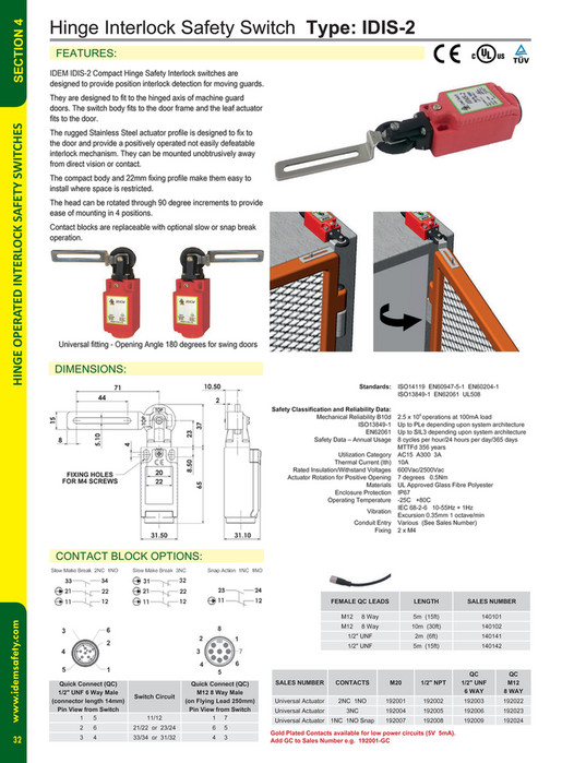 IDEM Safety - IDEM Machine Safety Switches 2018 Catalogue - Page 30-31 ...