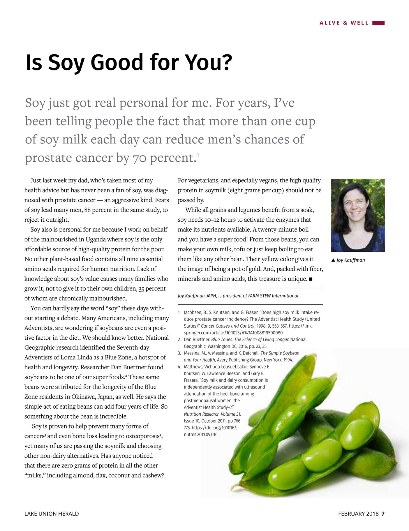 Lake Union Conference Is Soy Good for You? Page 1 Created with