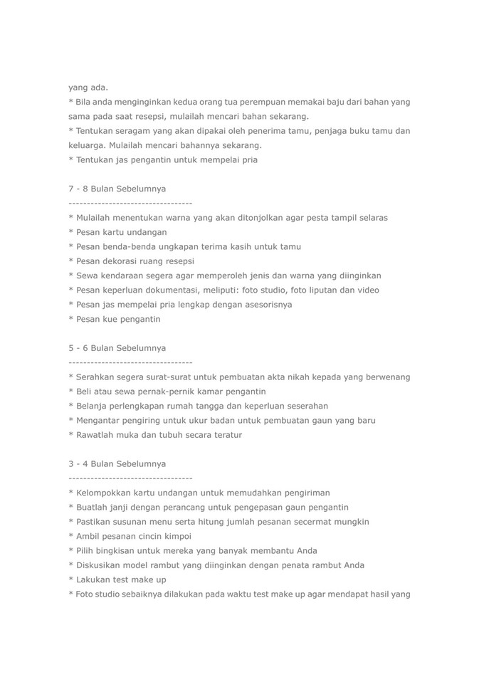 Dagangku Corps Wedding Checklist Persiapan Menggelar Acara Pernikahan Page 1 Created With Publitas Com