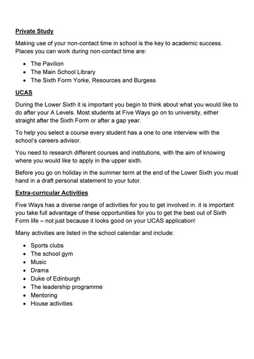 King Edward VI Five Ways School - Lower Sixth Handbook - Page 6-7 ...