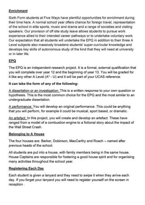 King Edward VI Five Ways School - Lower Sixth Handbook - Page 6-7 ...