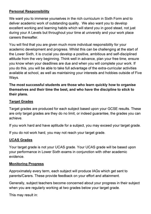 King Edward VI Five Ways School - Lower Sixth Handbook - Page 2-3 ...