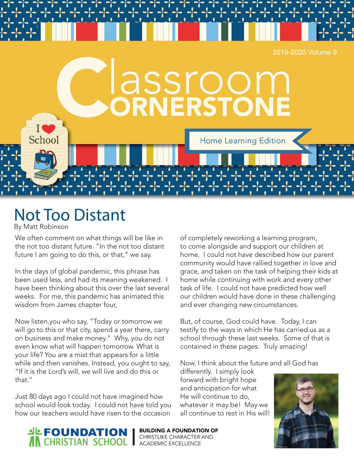 Foundation Christian School Classroom Cornerstone 20192020 Term 3