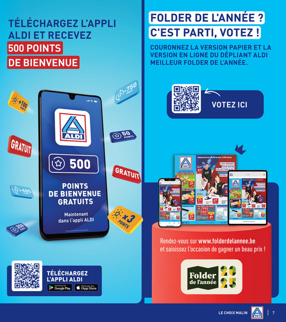 TÉLÉCHARGEZ L'APPLI ALDI ET RECEVEZ 500 POINTS DE BIENVENUE