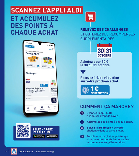 Scannez l'appli ALDI et accumulez des points à chaque achat
