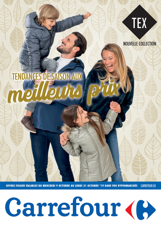 Folder Carrefour du 09/10/2019 au 21/10/2019 - Promotions de la semaine 41 textile