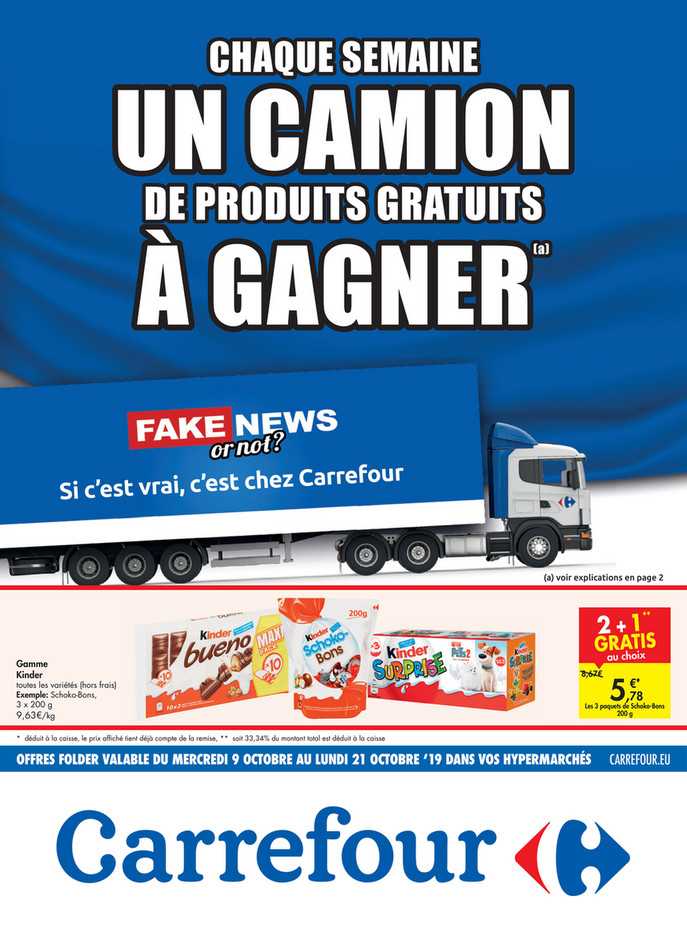 Folder Carrefour du 09/10/2019 au 21/10/2019 - Promotions de la semaine 41