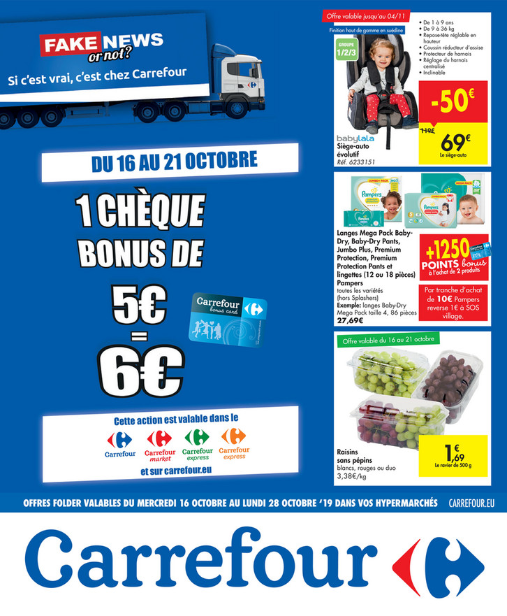 Folder Carrefour du 16/10/2019 au 28/10/2019 - Promotions de la semaine 42