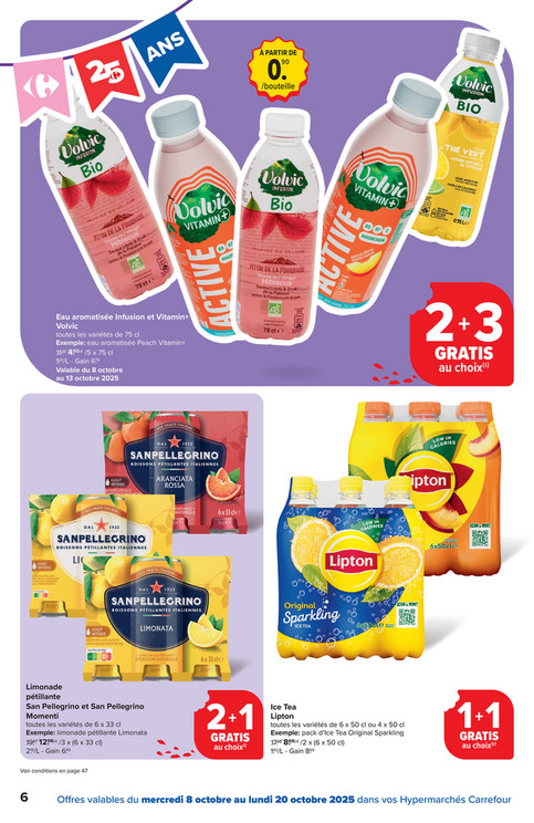 Eau aromatisée Infusion et Vitamin+ Volvic
