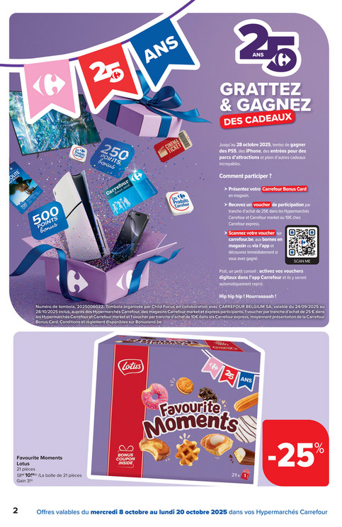 25 ANS - GRATTEZ & GAGNEZ DES CADEAUX