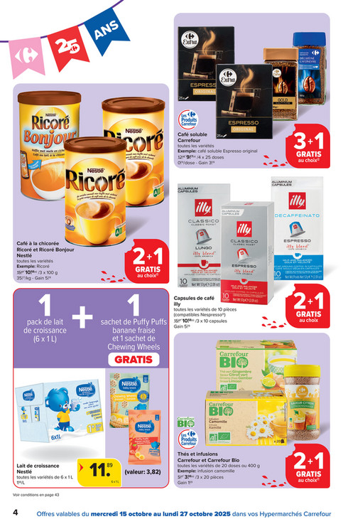 Café à la chicorée Ricoré et Ricoré Bonjour Nestlé