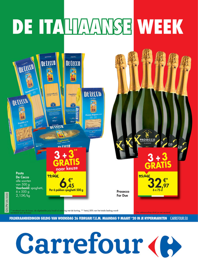 Carrefour folder van 26/02/2020 tot 09/03/2020 - Promoties Italiaanse week 10