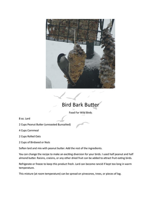 Sunny Meadows Bird Bark Butter Recipe Page 1 Created with