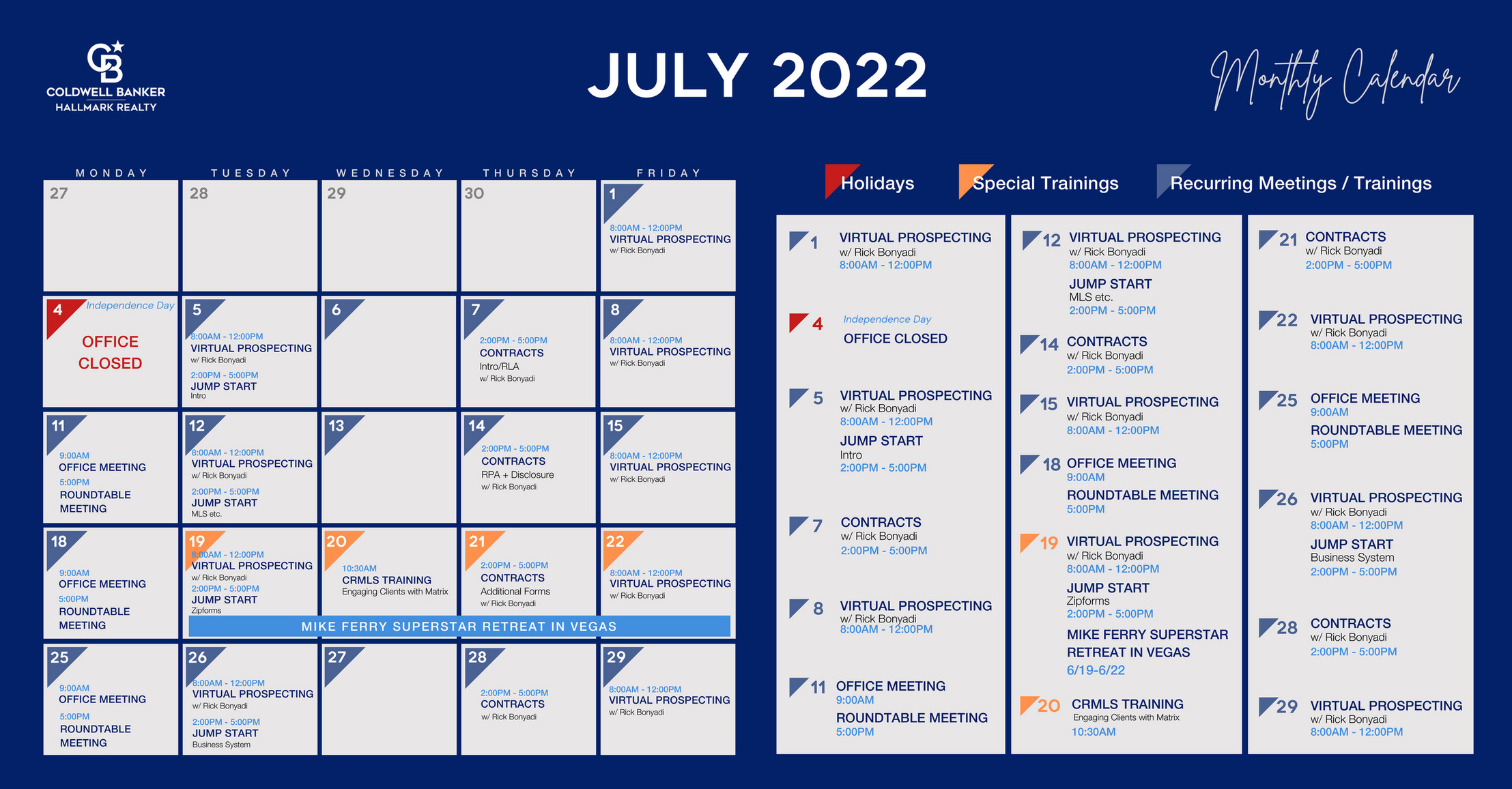 Coldwell banker hallmark realty cbhr july calendar 2022 page 1
