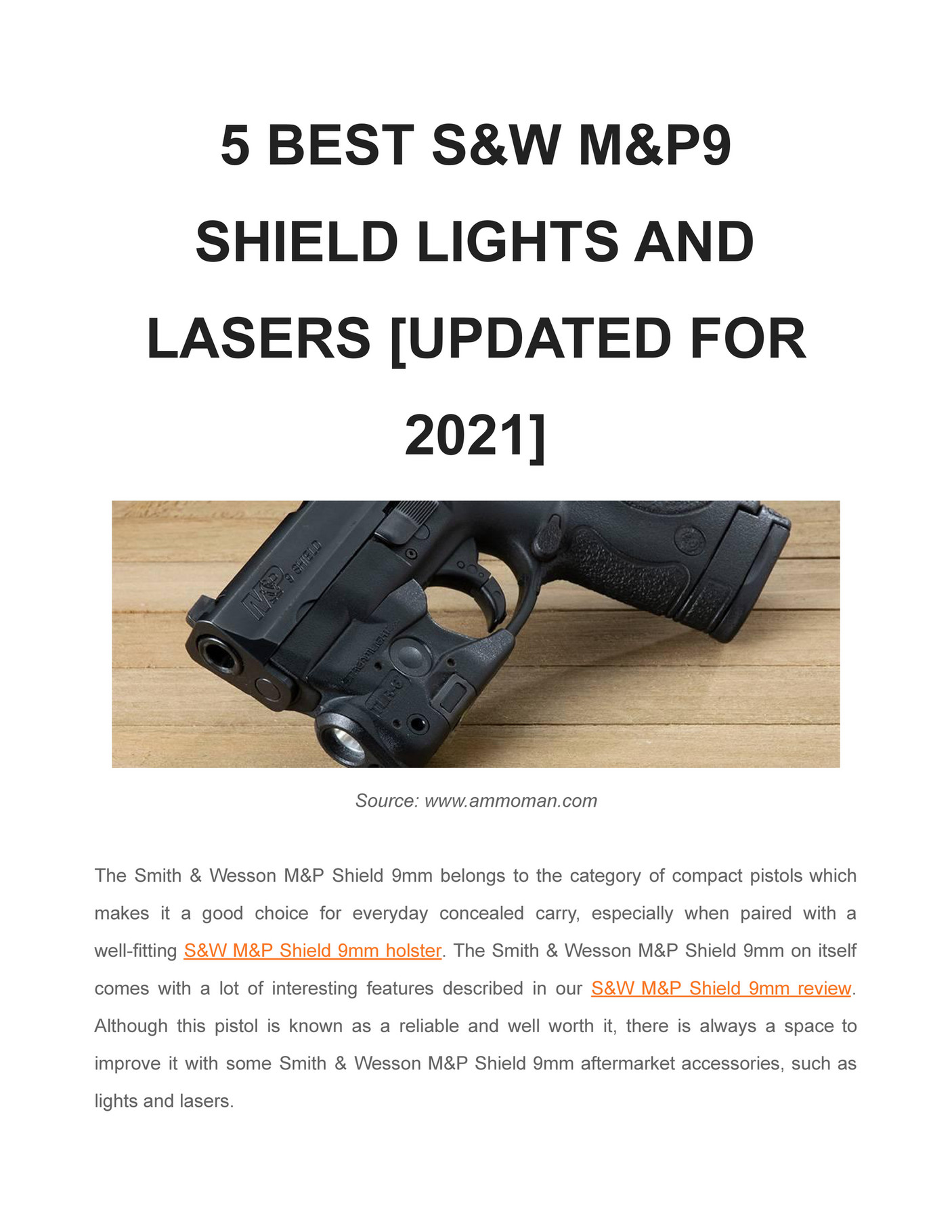 Best S&W M&P Shield lights and lasers Page 1 Created with