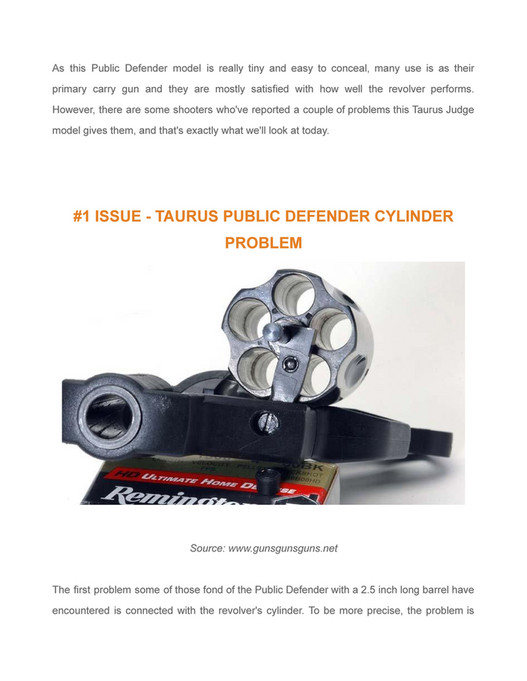 Revolver Problems Craft Holsters - THE MOST COMMON TAURUS JUDGE PUBLIC DEFENDER PROBLEMS ...