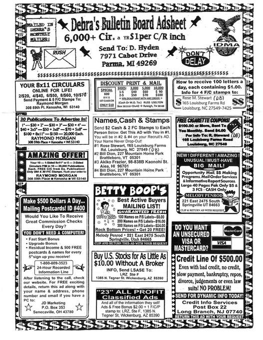 My publications - Debra's Bulletin Board Adsheet - Page 1 - Created ...