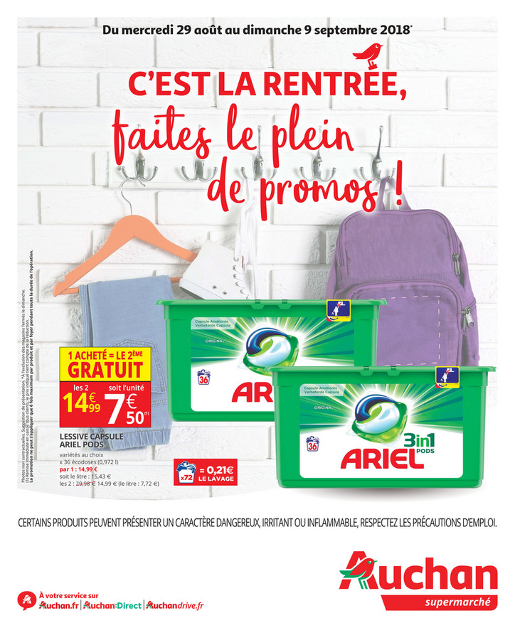 Folder Auchan du 29/08/2018 au 09/09/2018 - Ariel