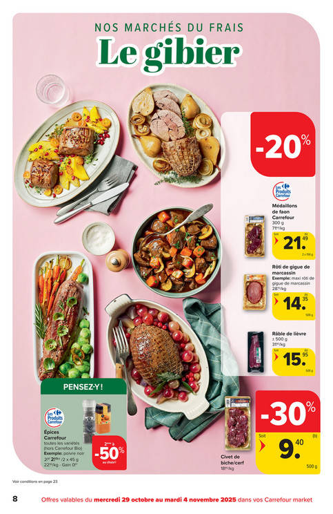 Médaillons de faon Carrefour