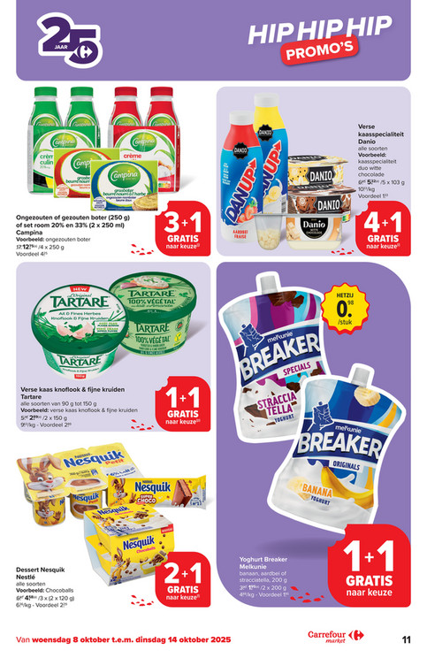 Ongezouten of gezouten boter (250 g) of set room 20% en 33% (2 x 250 ml) Campina