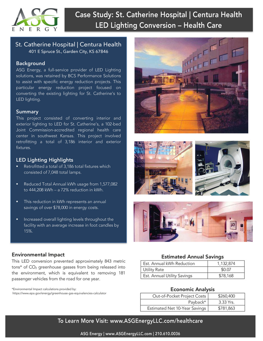 Asg Energy Llc St Catherine S Hospital Case Study Page 1