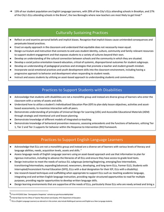 NYCDOE The Criteria for New Teacher Readiness Page 23 Created