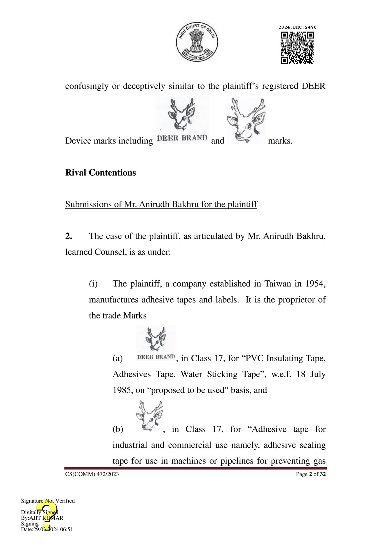 AJAY AMITABH SUMAN - Four Pillars Enterprises Co. Vs Mahipal Jain and Ors -  Page 2-3 - Created with Publitas.com