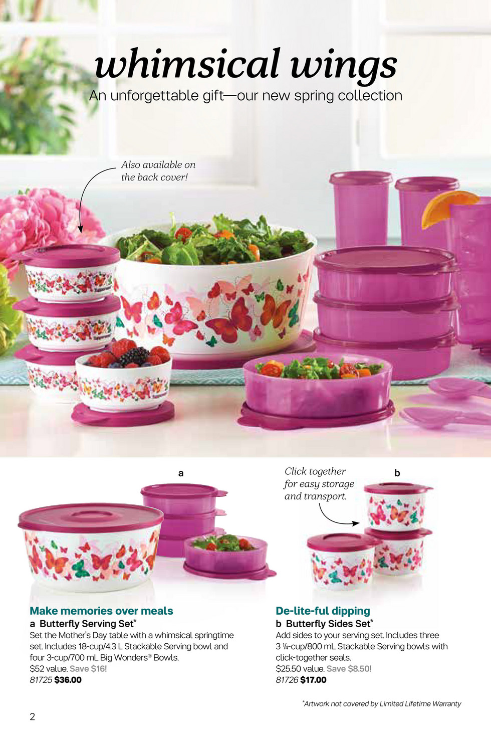 TUPPERWARE ART OF SPRING 4 ROUND SNACK BOWLS PINK SNAP-TOGETHER