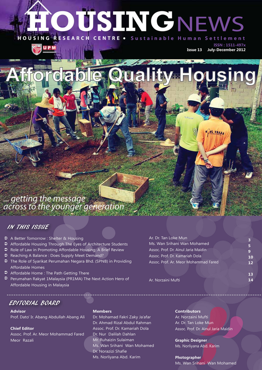 Housing Research Centre, Universiti Putra Malaysia - [NEWSLETTER 