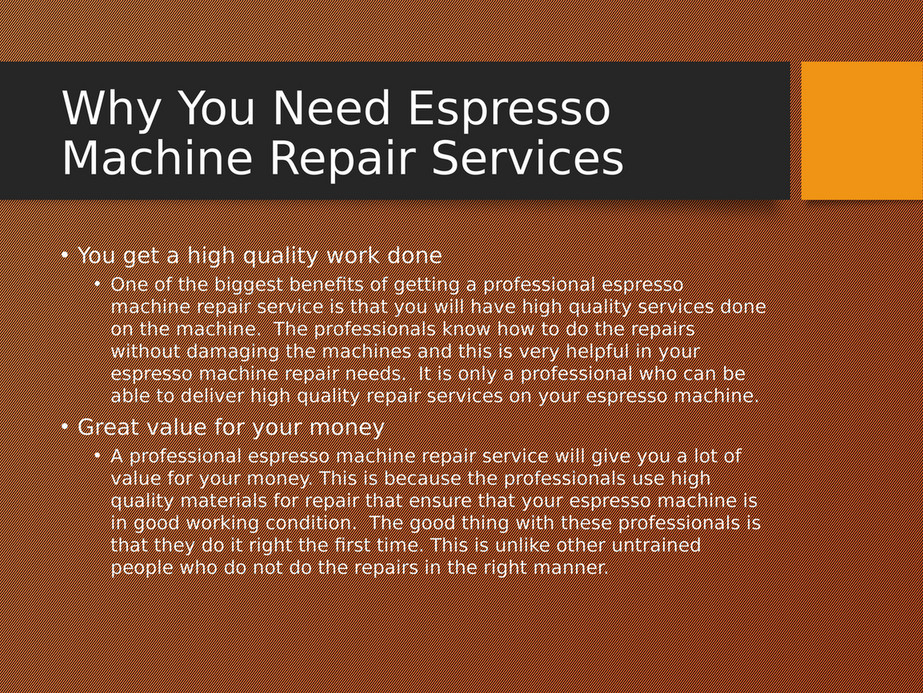 Espresso Machine Repair Service 