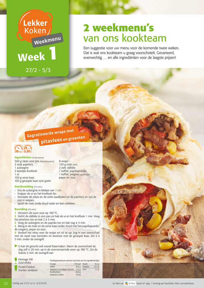 Colruyt folder van 27/02/2019 tot 12/03/2019 - Weekmenu