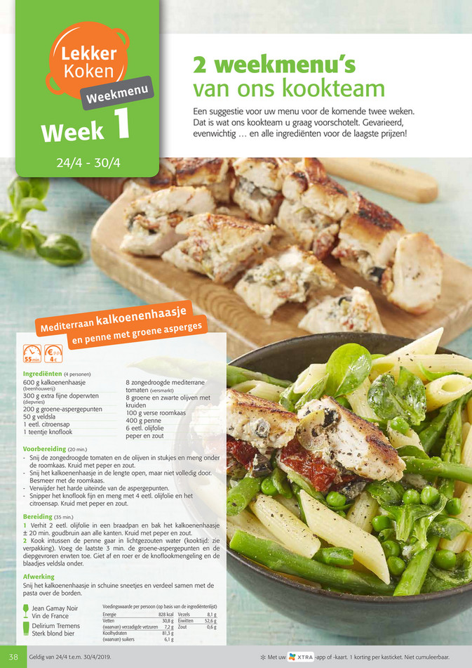 Colruyt folder van 24/04/2019 tot 07/05/2019 - WEEKMENU BASIS