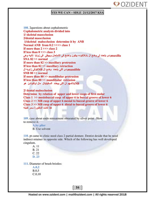 My publications Prometric Dental Exam Sample Questions By Dr. Nada