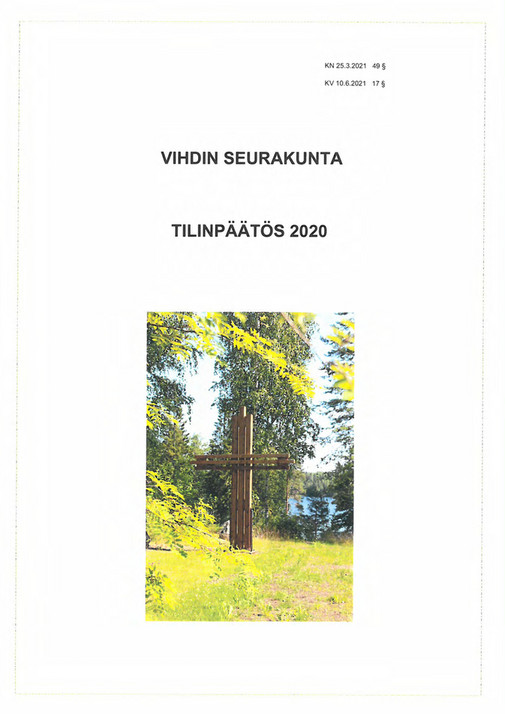 Vihdin Seurakunta - Srk Tilinpäätös Allekirjoitettu 2020 - Page 1 ...