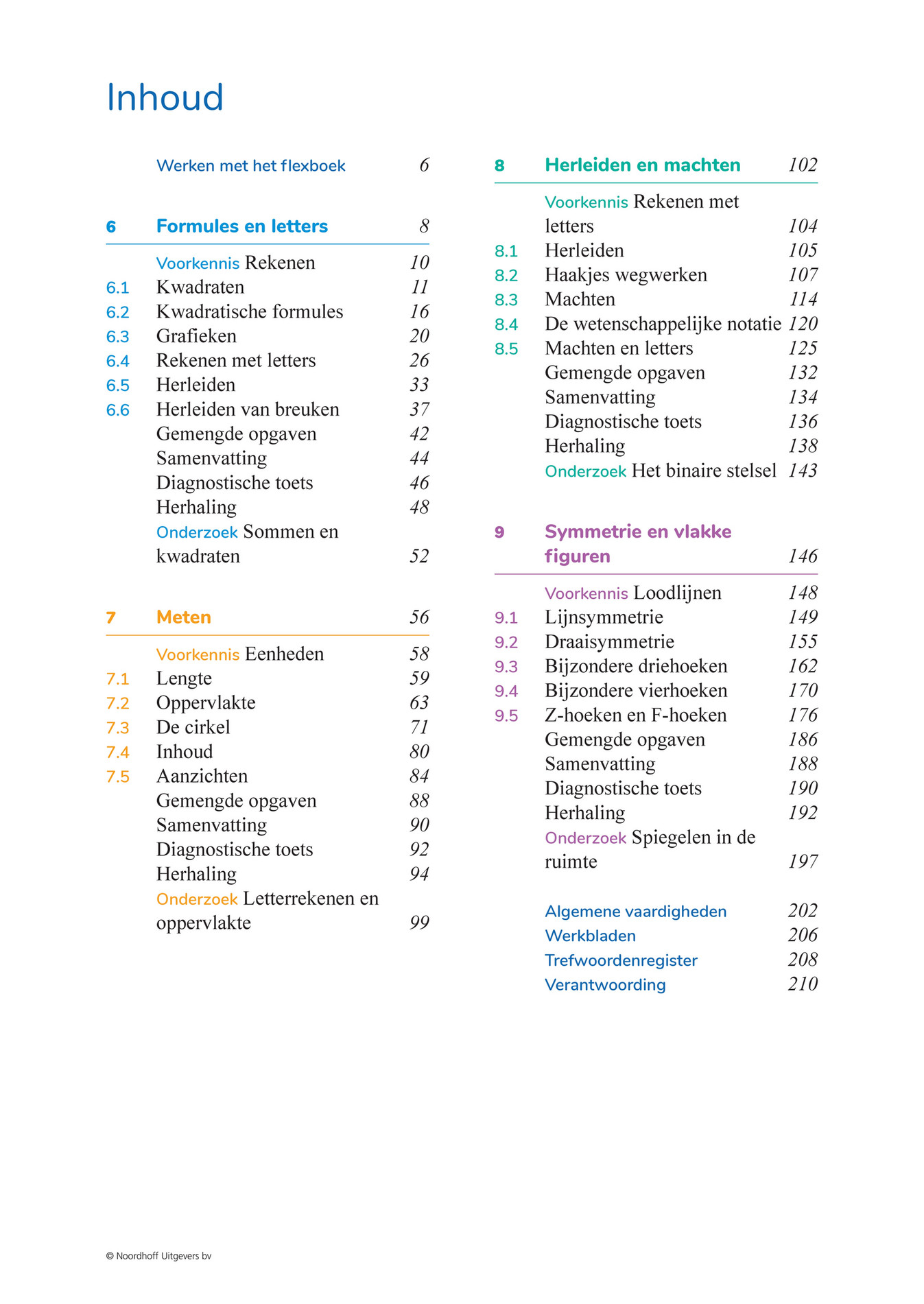 Noordhoff Voortgezet Onderwijs Groningen Inhoudsopgave Getal Ruimte E Ed Vwo Flex Leerboek