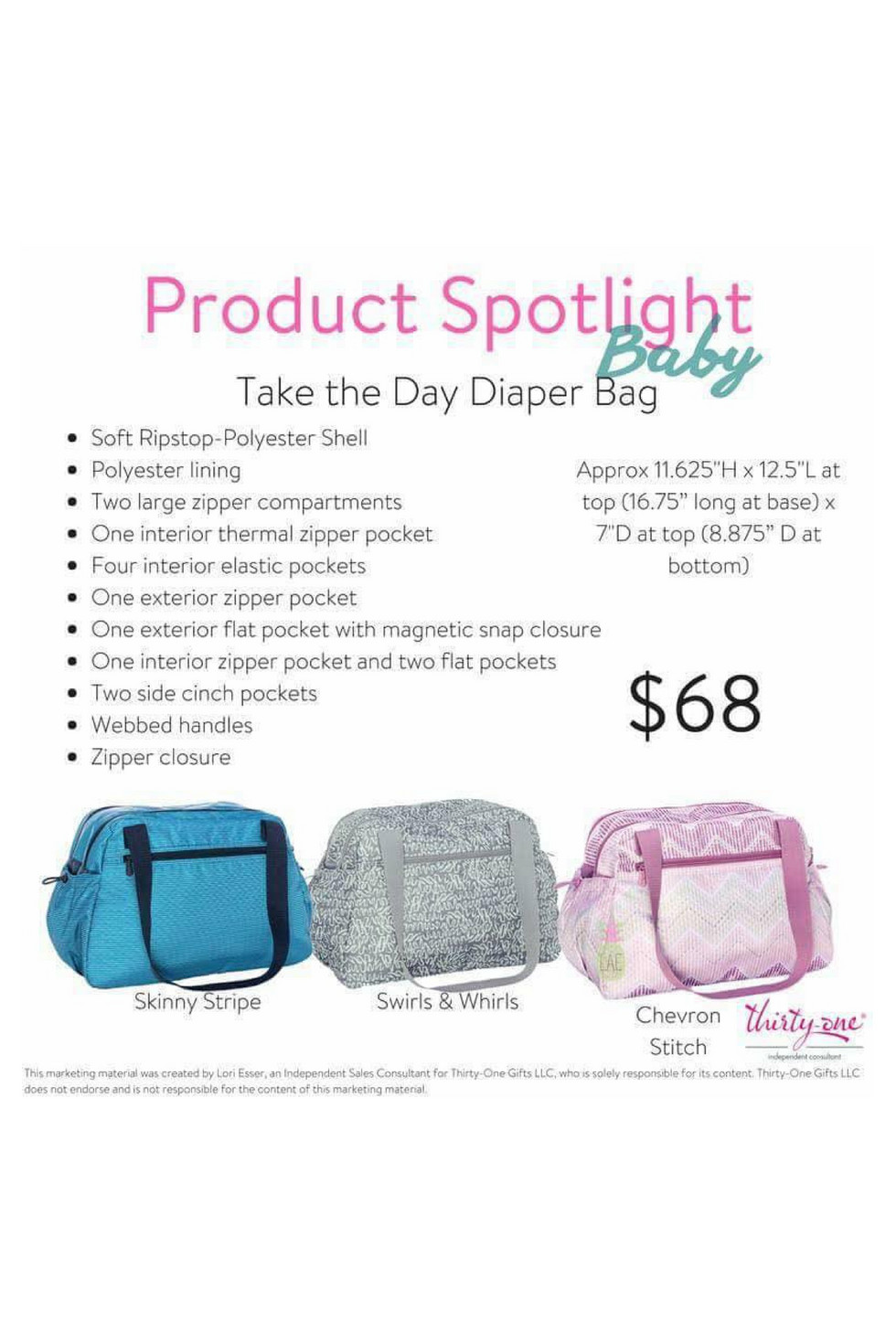 Take the day diaper bag 31 sale