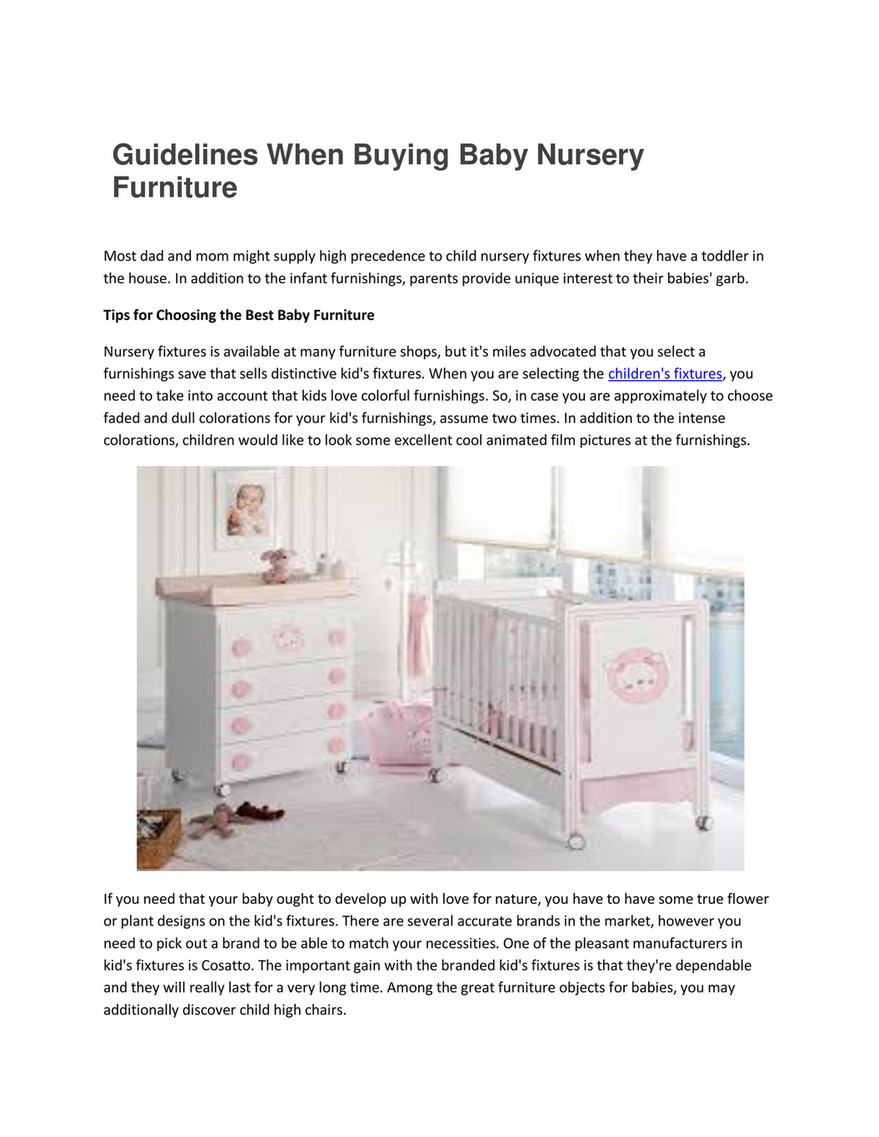Zyppia Guidelines When Buying Baby Nursery Furniture Page 1