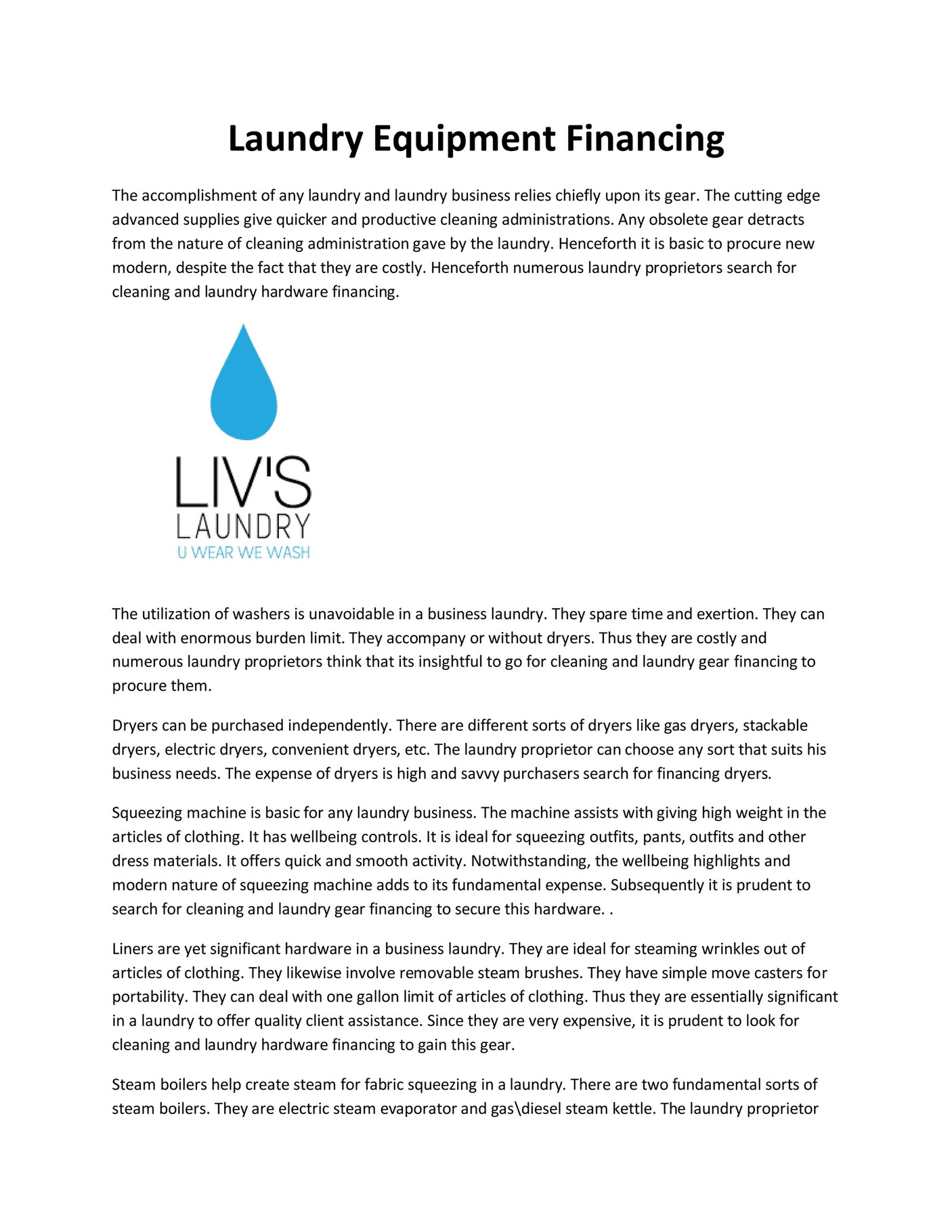 cam heating Laundry Equipment Financing Page 2 Created with