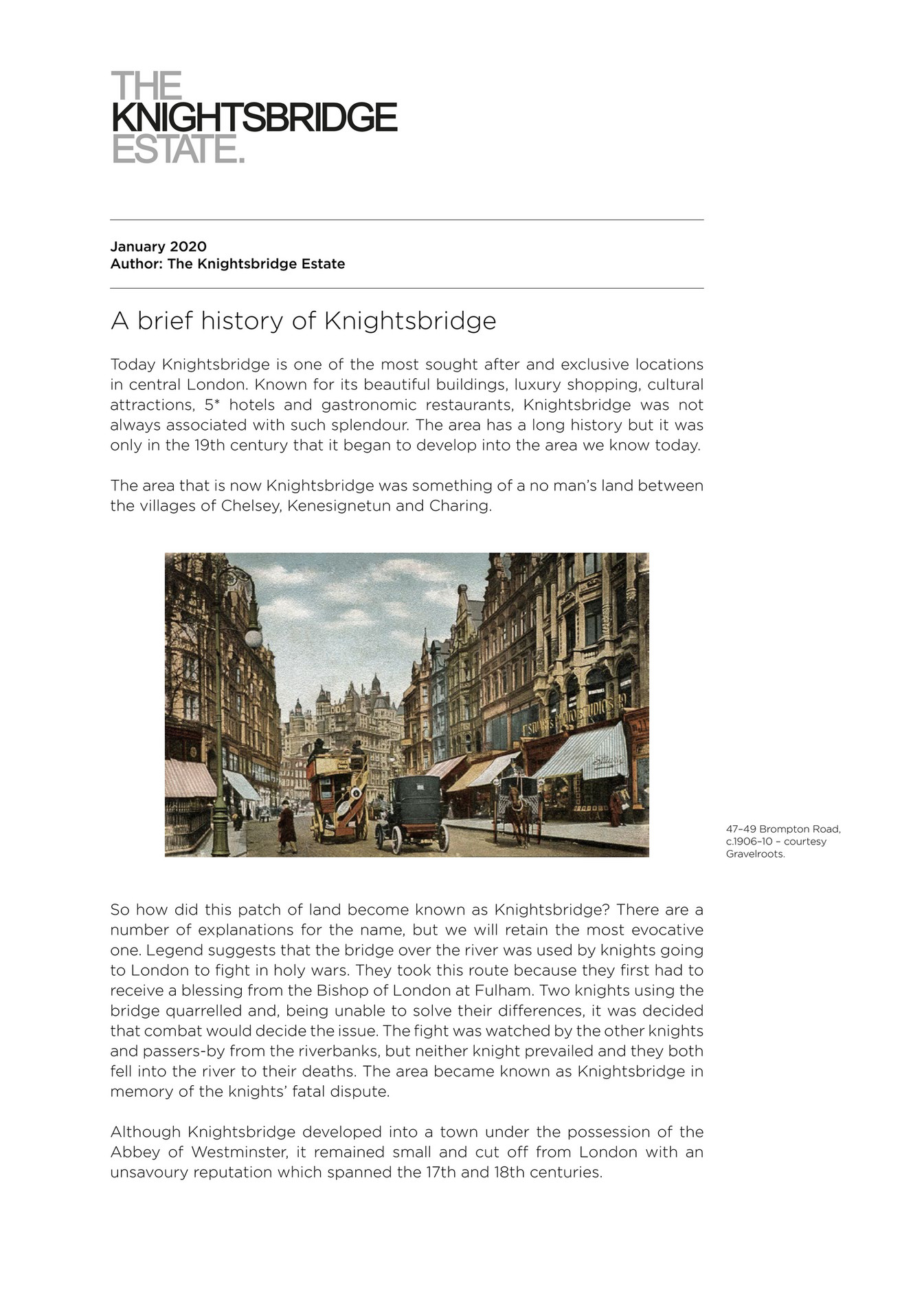 The Knightsbridge Estate - A brief history of Knightsbridge - Page 1 ...