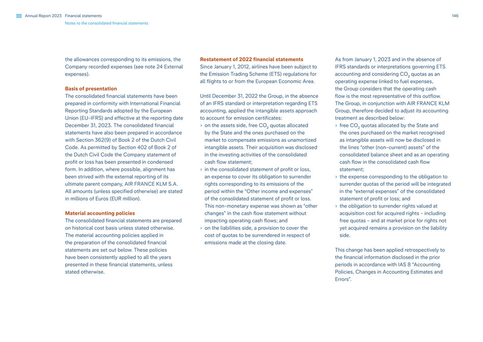 Allowance Report cfreport - KLM Annual Report 2023 - Page 145